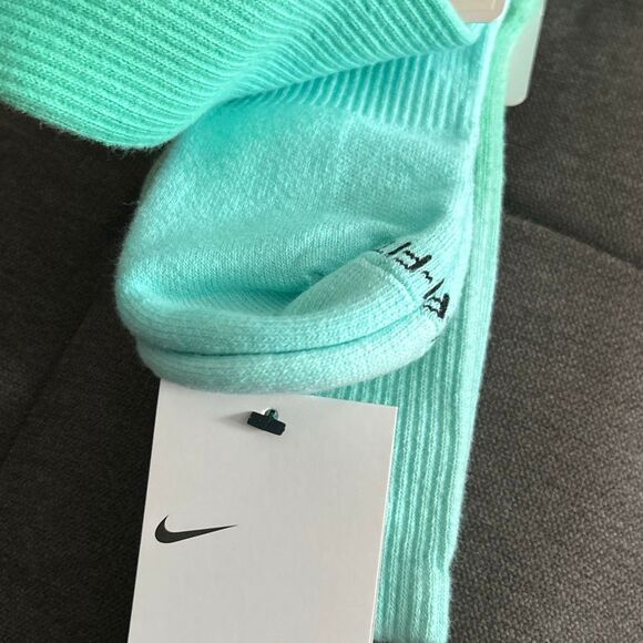 NIKE 2 Pairs "JUST DO IT" Men's/Women's COTTON CREW SOCKS green women’s 6-10 - Picture 5 of 5